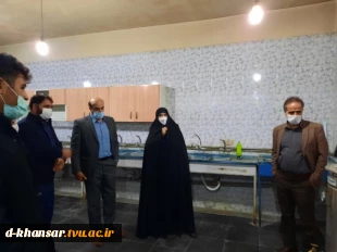 بازدید مدیر کل امور دانشجویان دانشگاه فنی و حرفه ای از خوابگاه ، سلف سرویس آموزشکده فنی دختران خوانسار 4