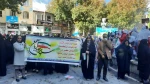 گزارش تصویری-حضور مسئولین، اساتید، کارکنان و دانشجویان دانشگاه فنی و حرفه ای استان اردبیل در راهپیمایی و اجتماع مردمی 13 آبان 4