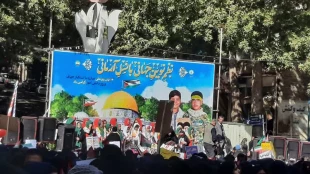 گزارش تصویری-حضور مسئولین، اساتید، کارکنان و دانشجویان دانشگاه فنی و حرفه ای استان اردبیل در راهپیمایی و اجتماع مردمی 13 آبان 5
