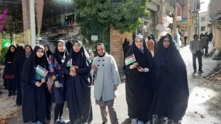 گزارش تصویری-حضور مسئولین، اساتید، کارکنان و دانشجویان دانشگاه فنی و حرفه ای استان اردبیل در راهپیمایی و اجتماع مردمی 13 آبان 6